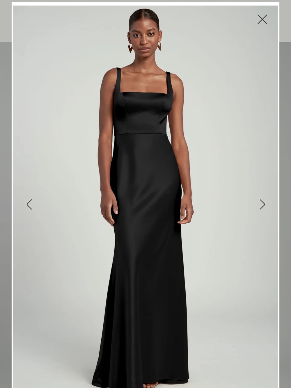 Jenny Yoo Ariana Dress in Black Satin Back Crepe